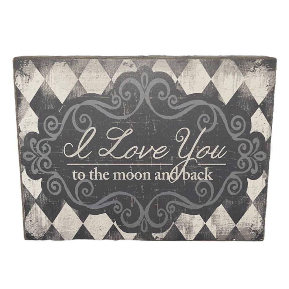 “I Love You to the Moon and Back” Decorative Wood Block Sign | 6”x8”